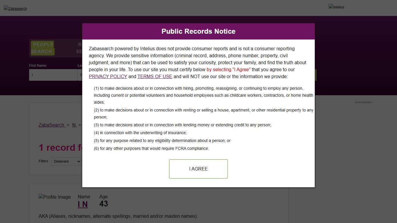 I N Found - Phone Numbers, Addresses & Possible Relatives Zabasearch